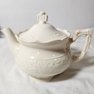 Shabby Chic Ivory Vintage Teapot
